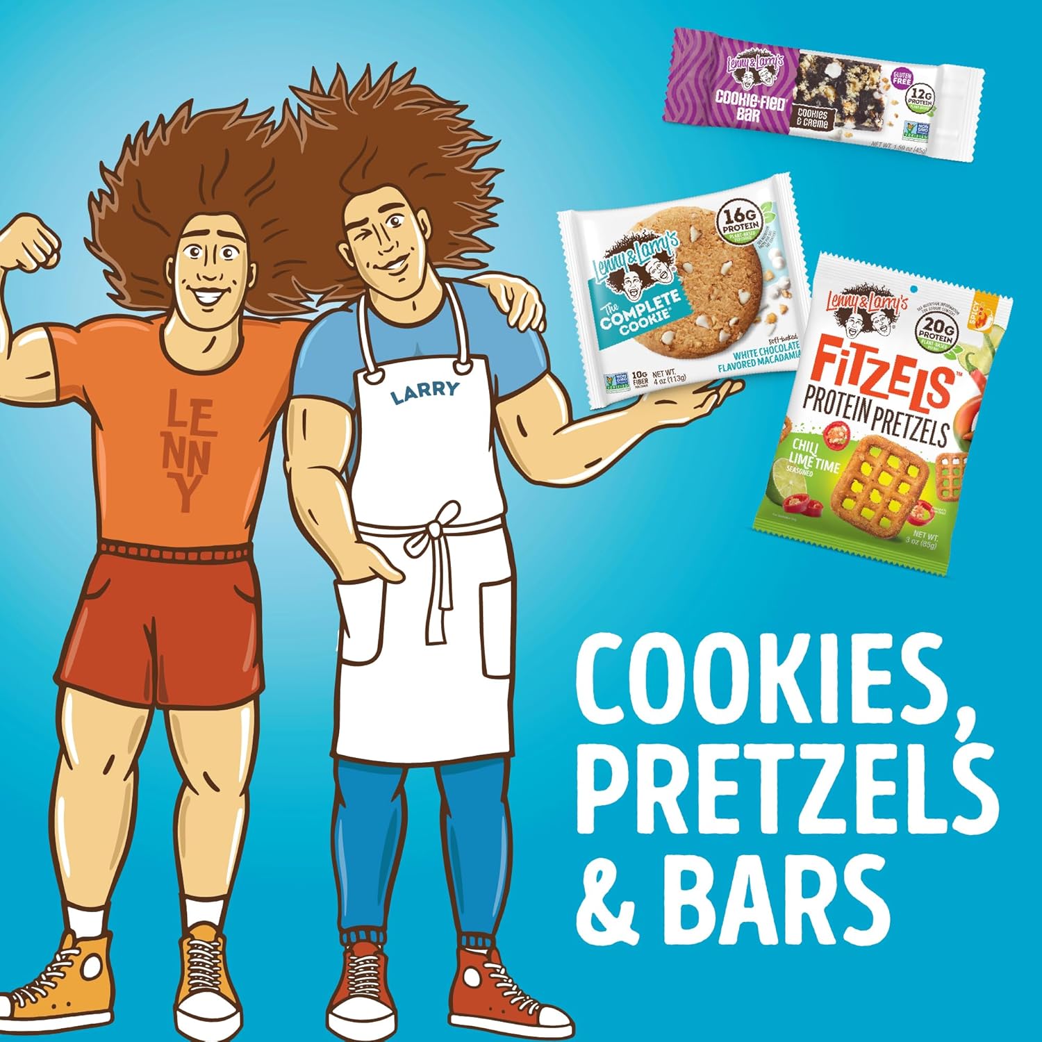 Lenny & Larry's Cookie-Fied Protein Bars – 9x45g – Contains 12g plant-based protein and 5g fiber