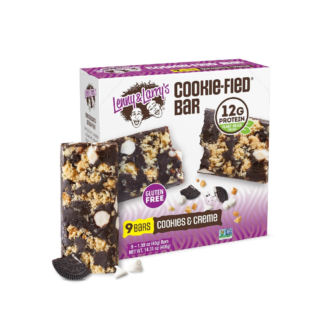 Lenny & Larry's Cookie-Fied Protein Bars – 9x45g – Contains 12g plant-based protein and 5g fiber
