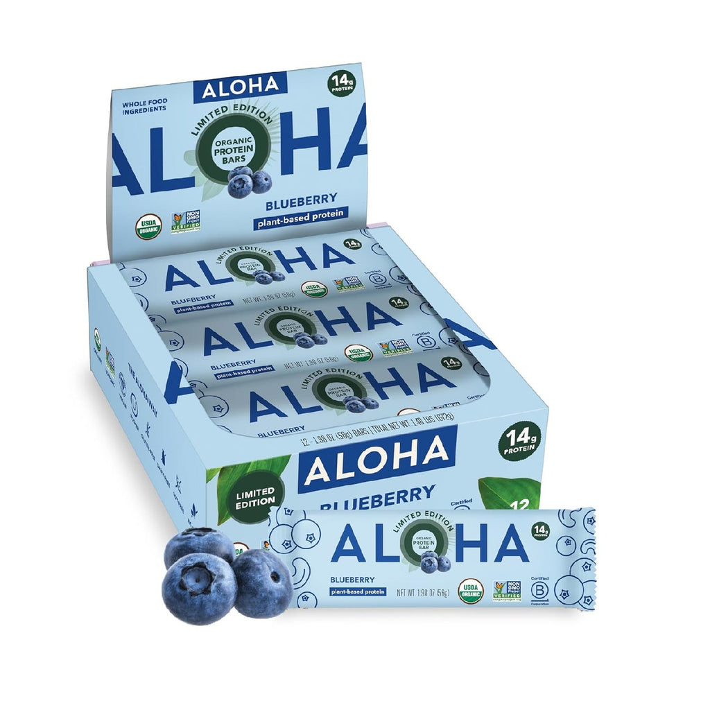 ALOHA Organic Plant Based Protein Bars | 1.98 Oz (Pack of 12) | Vegan, Low Sugar, Gluten Free