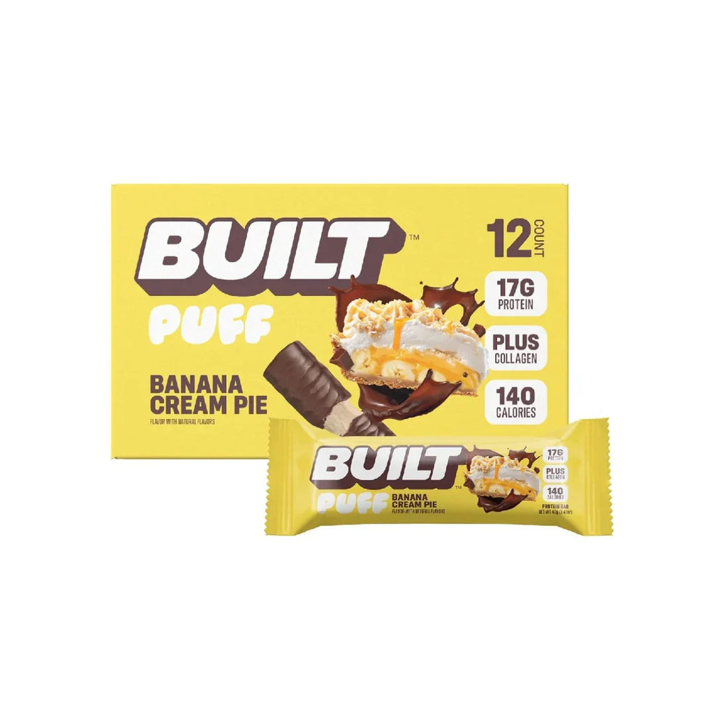Built Bar Puff Protein Bars – 15g Protein, 160 Calories, 8g Sugar, 12 Count