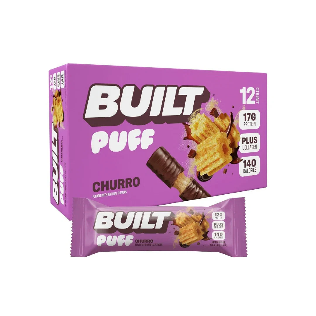 Built Bar Puff Protein Bars – 15g Protein, 160 Calories, 8g Sugar, 12 Count