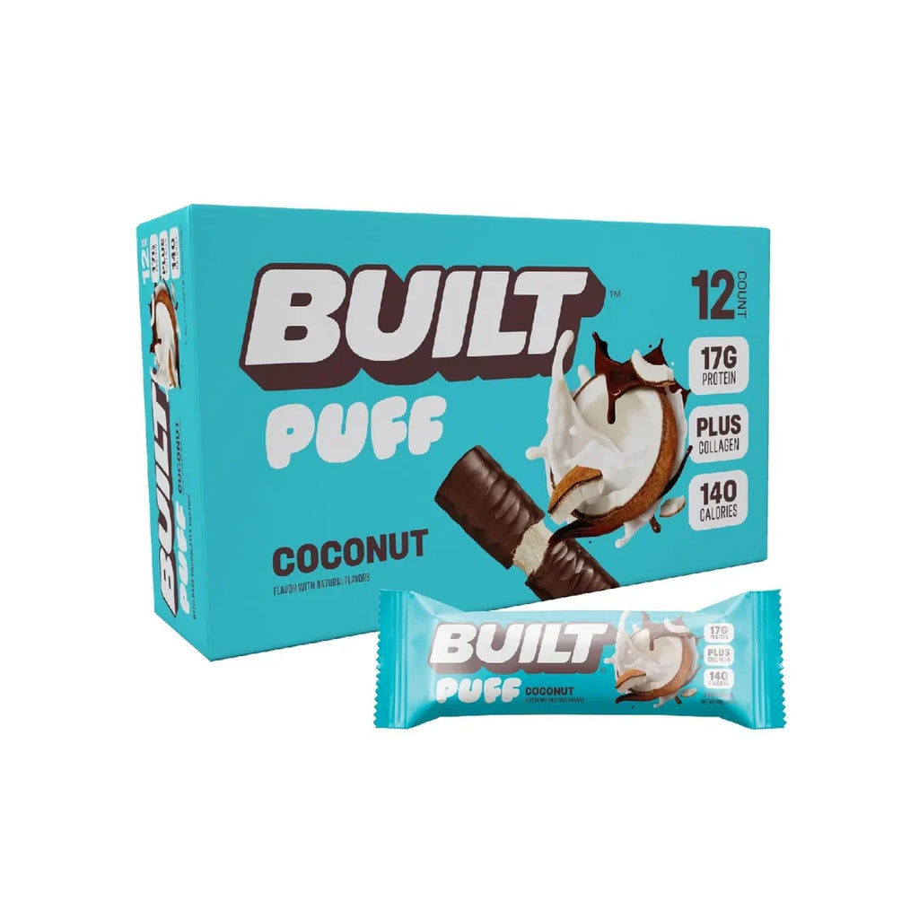 Built Bar Puff Protein Bars – 15g Protein, 160 Calories, 8g Sugar, 12 Count