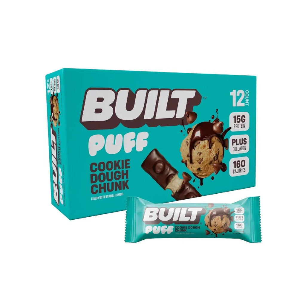 Built Bar Puff Protein Bars – 15g Protein, 160 Calories, 8g Sugar, 12 Count