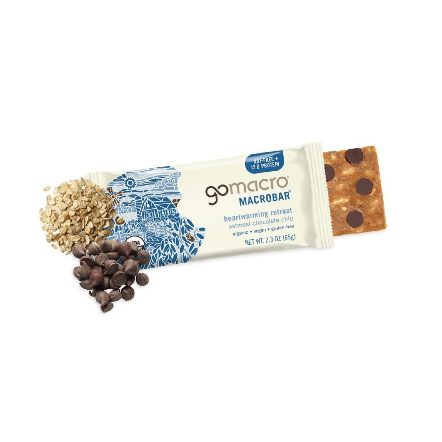 GoMacro MacroBar Organic Vegan Protein Bars, 11 grams of plant protein, 280 calories (2.3 Ounce Bars, 12 Count)