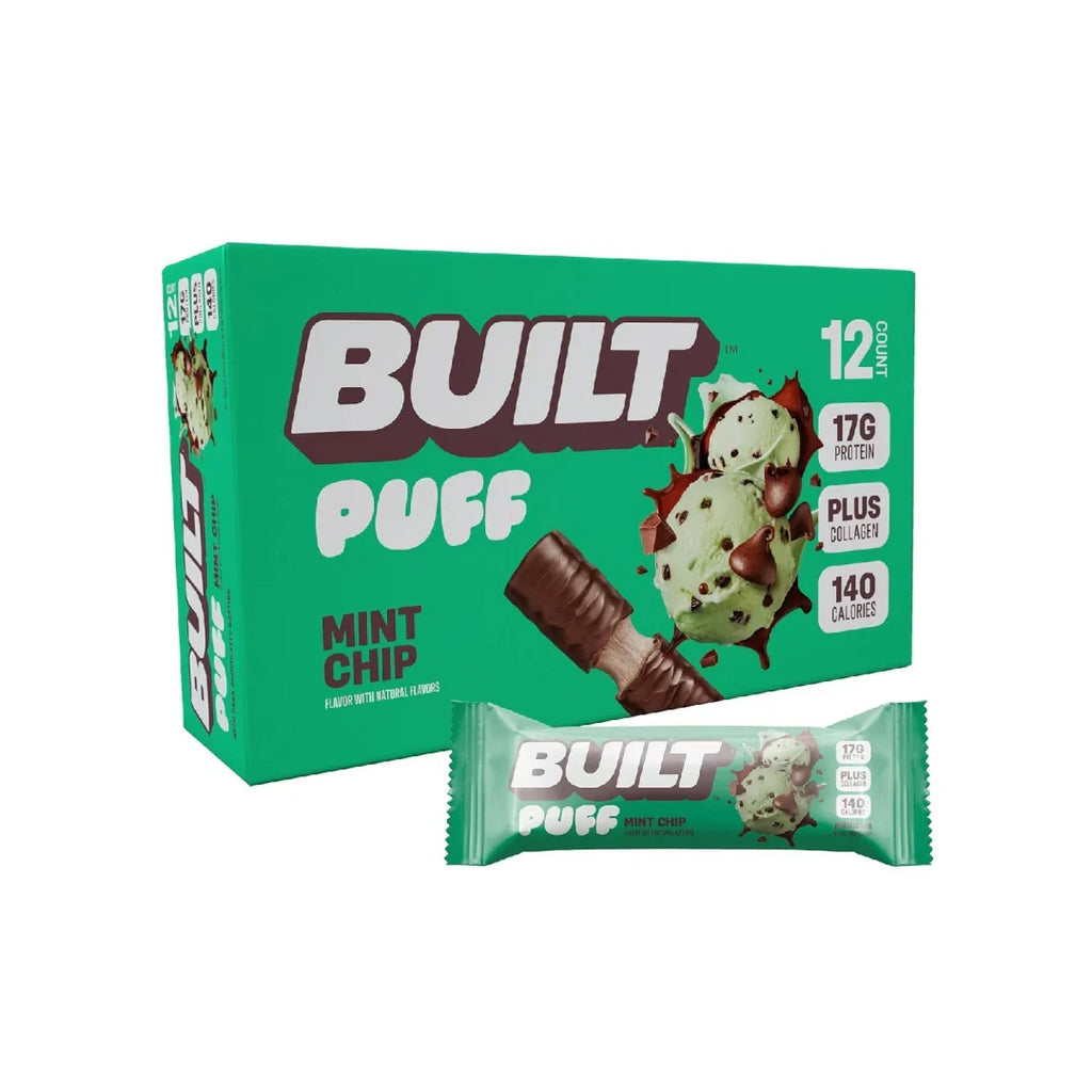 Built Bar Puff Protein Bars – 15g Protein, 160 Calories, 8g Sugar, 12 Count